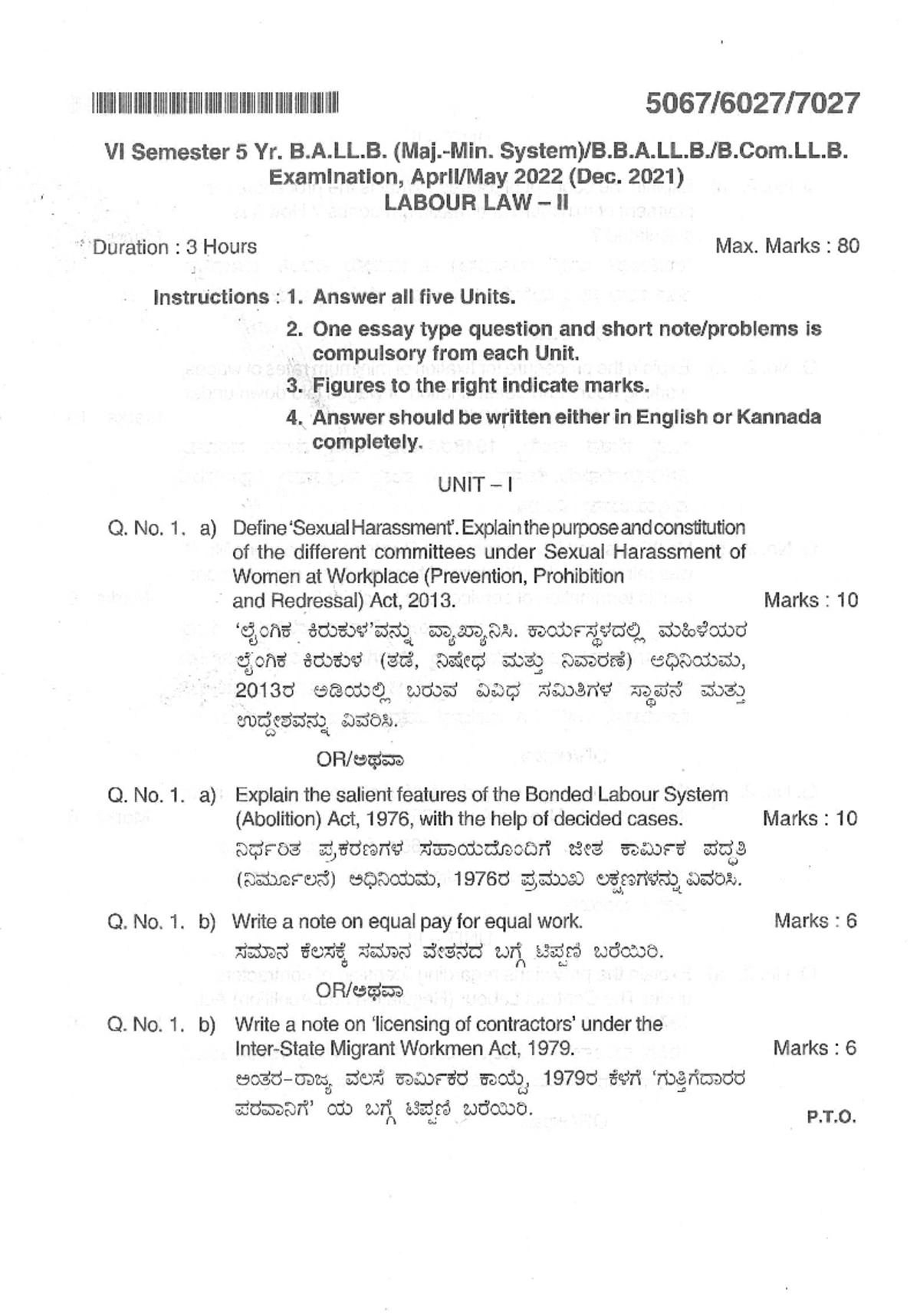 Labour Law-II - Final Exam Question Paper - Studocu