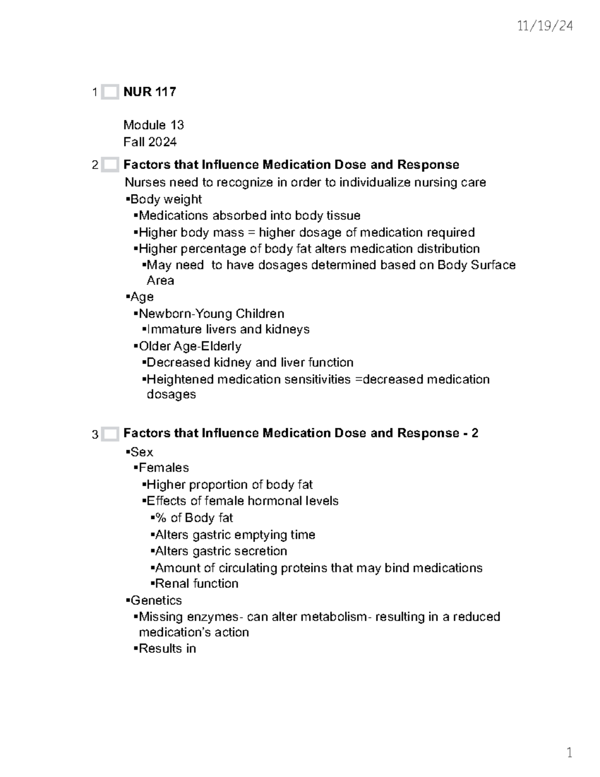 NUR 117 Module 13 PEDS - Read-Only - 11/19/ 1 NUR 117 Module 13 Fall ...