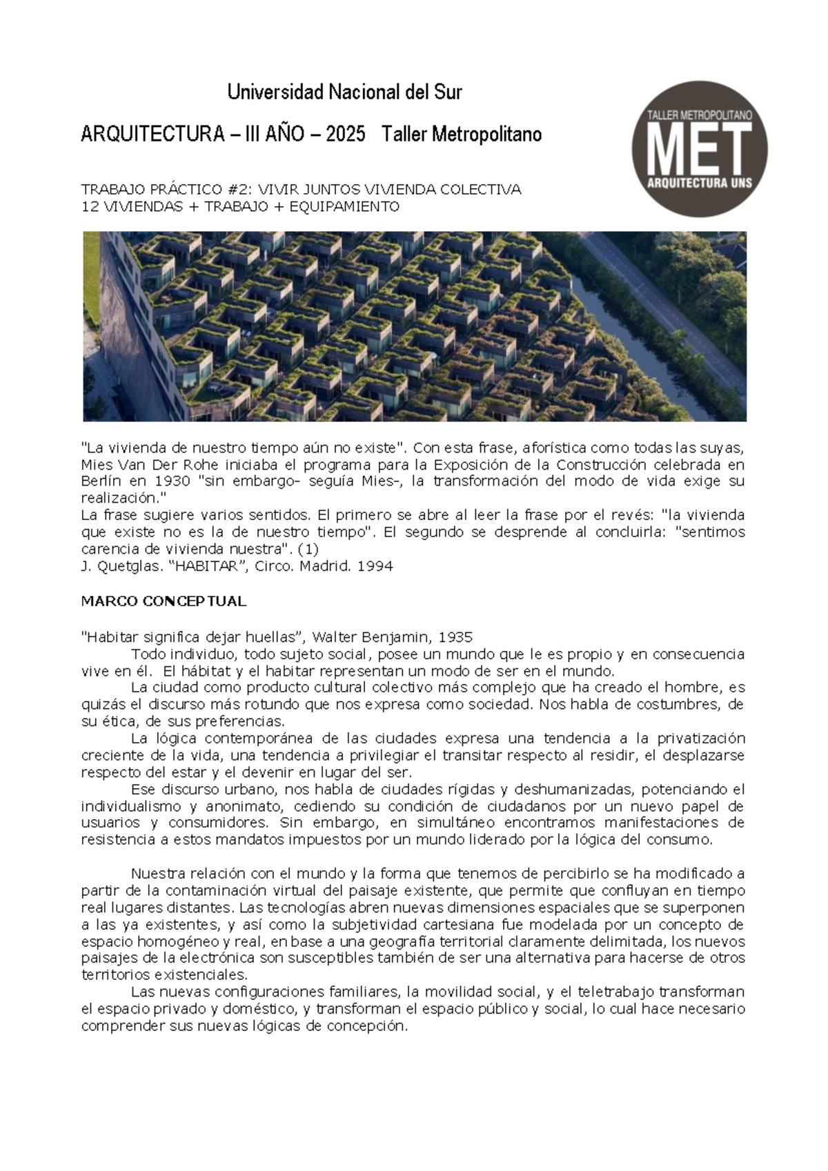 MET TP#2 III 2025 - Trabajo Práctico: Vivienda Colectiva y Espacio ...