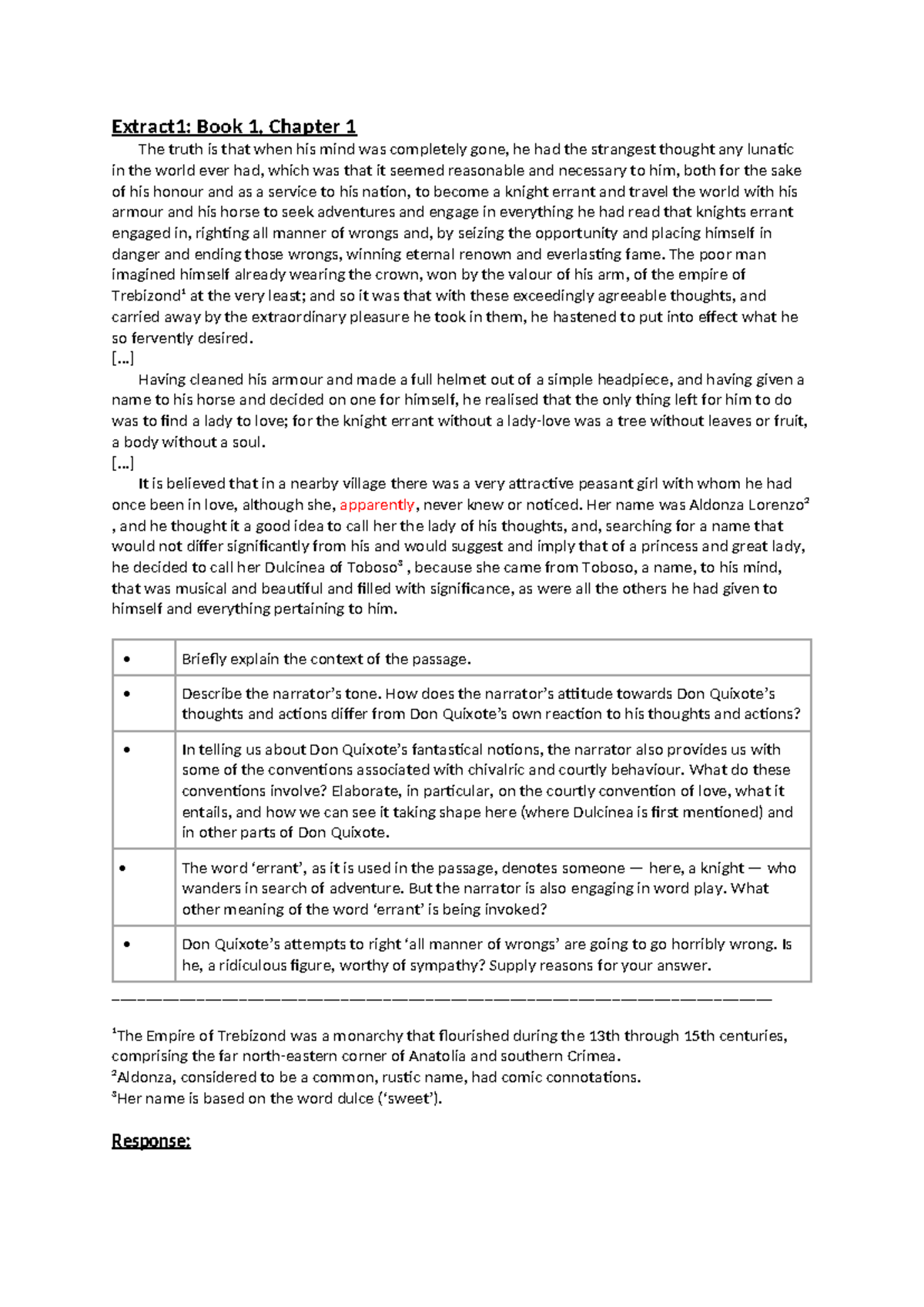 Question 1 3 - Assignment summaries - Extract1: Book 1, Chapter 1 The ...