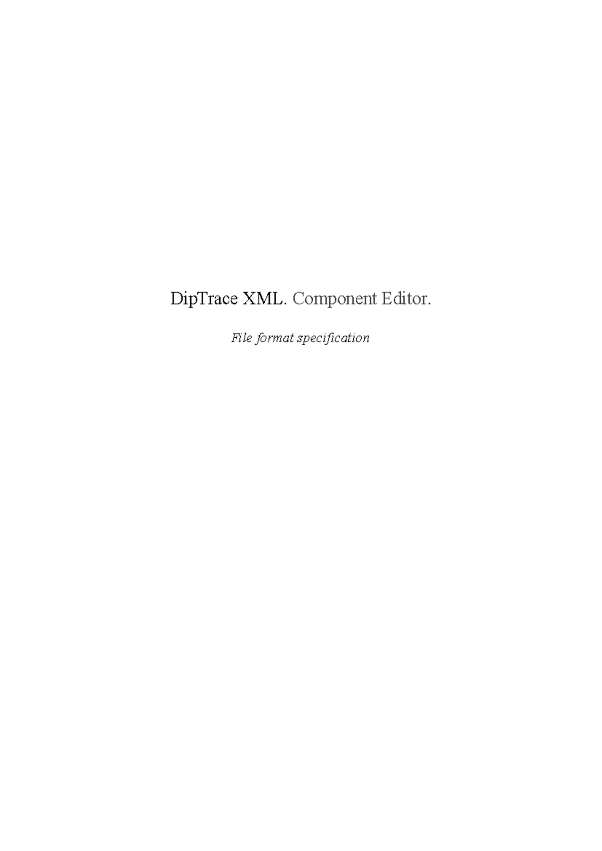 DipTrace XML Schematic File Format Specification - Studocu