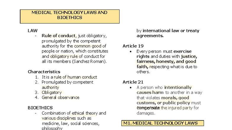 MT 5527: Medical Technology Laws and Bioethics Overview - Studocu