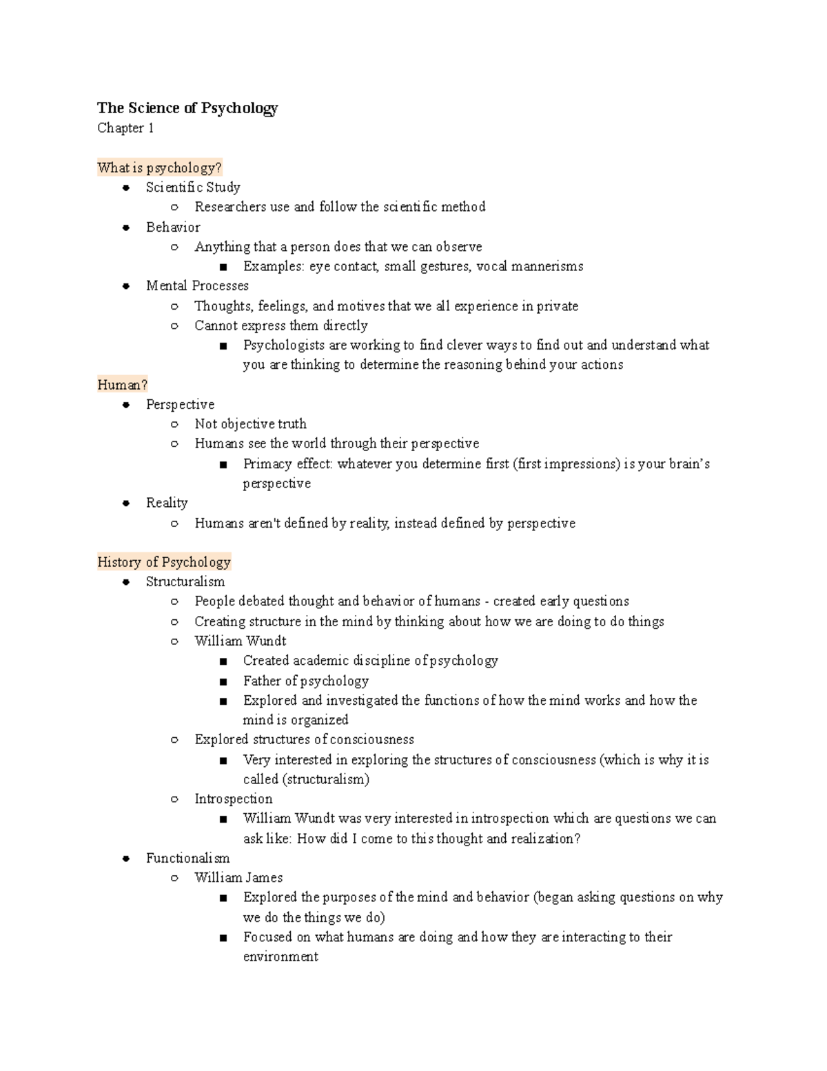 Chapter 1 - the science of psychology - The Science of Psychology ...