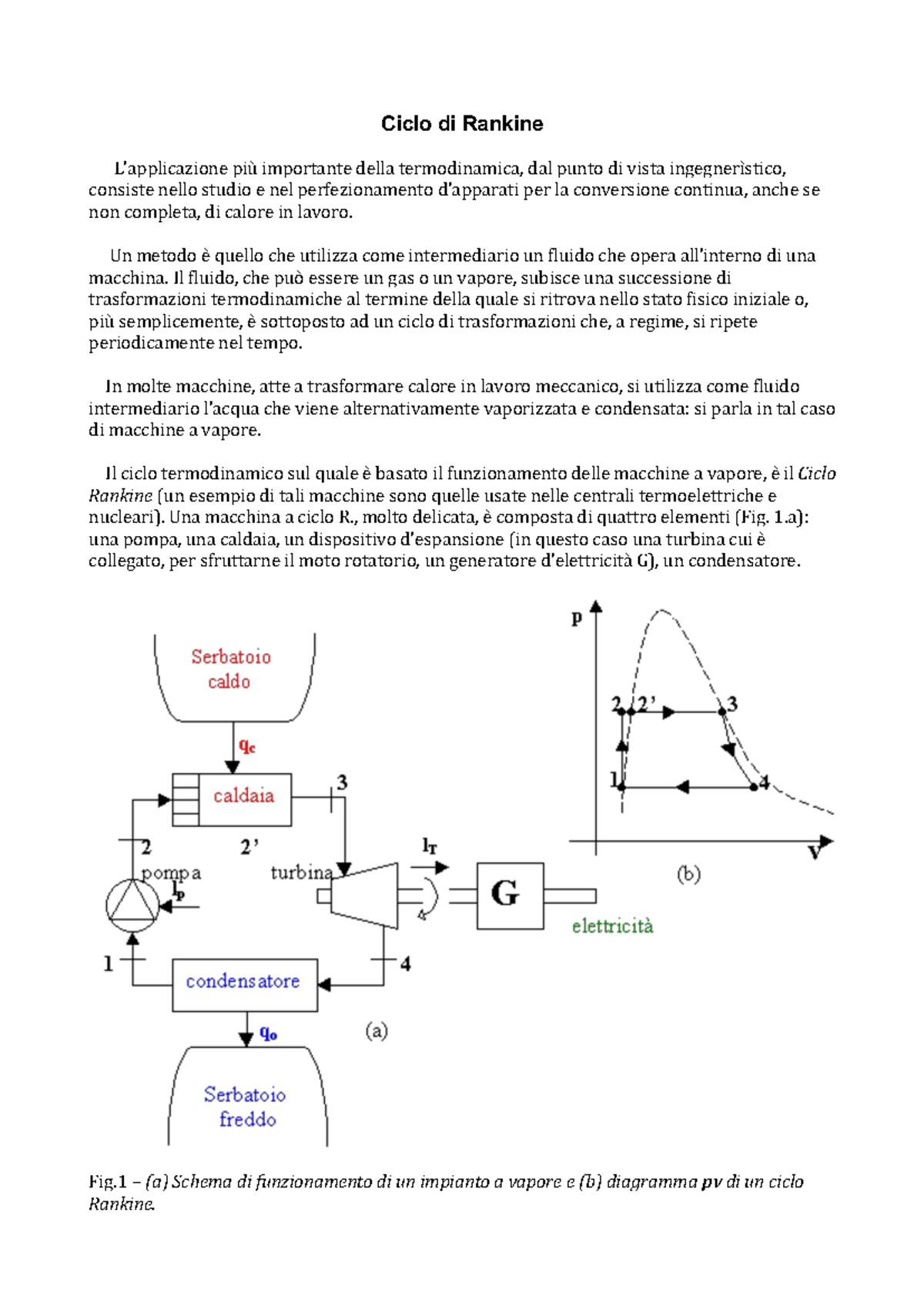 Ciclo di Rankine Formule Importanti - Ciclo di Rankine L’applicazione ...