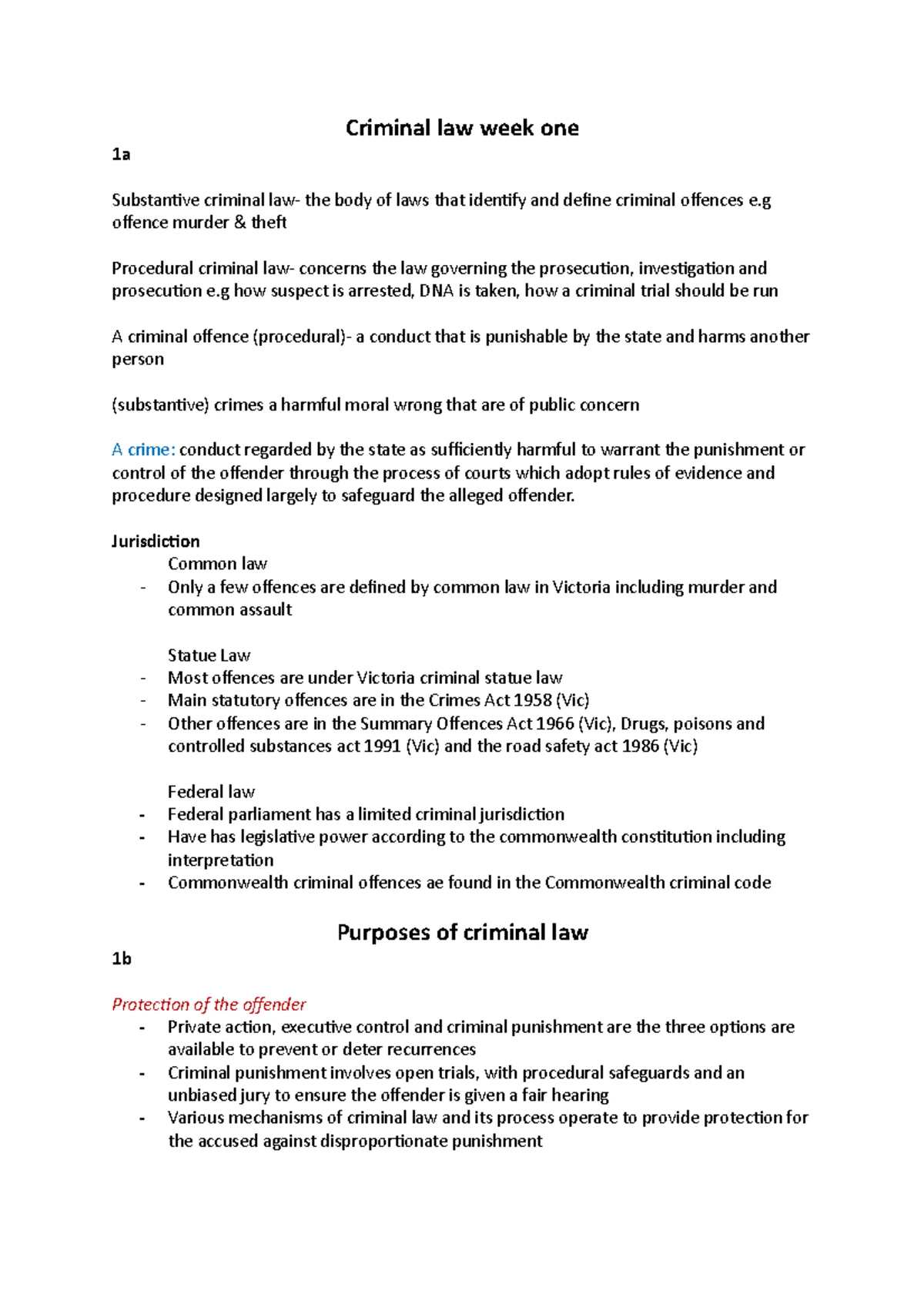 Criminal Law Exam Notes 1: Key Elements and Defenses Overview - Studocu