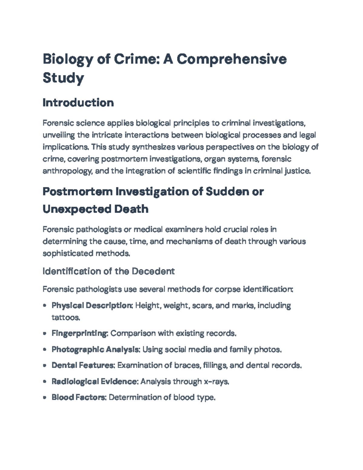 Biology of Crime: Forensic Science and Its Legal Implications - Biology ...