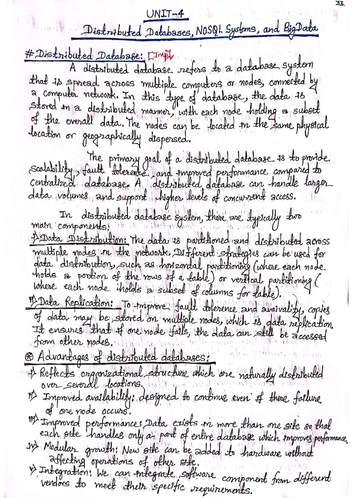 Adbms-Unit-4 - Distributed Databases and NOSQL Systems Notes - Studocu