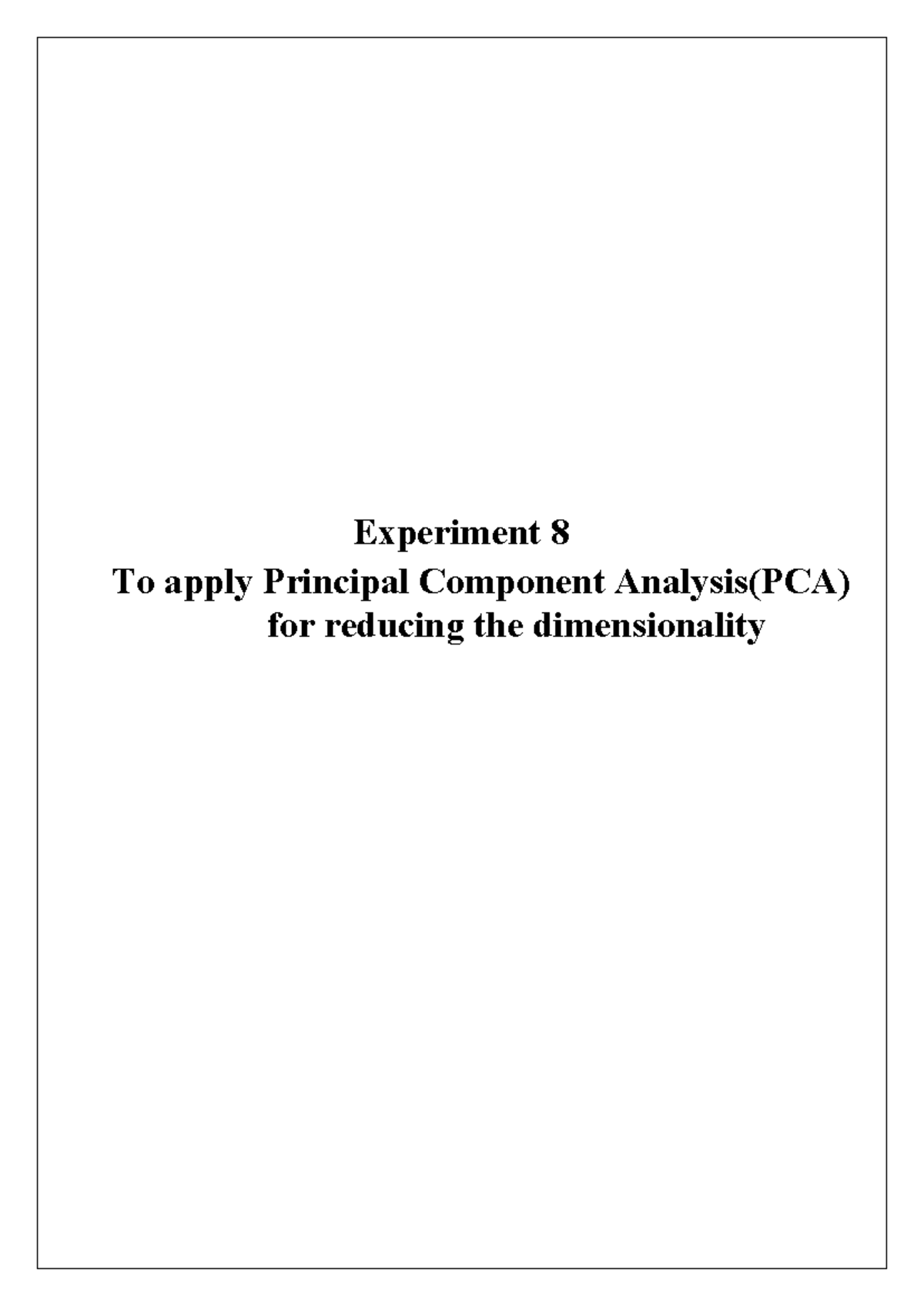 CSE 2023: Experiment 8 - PCA for Dimensionality Reduction in Images ...