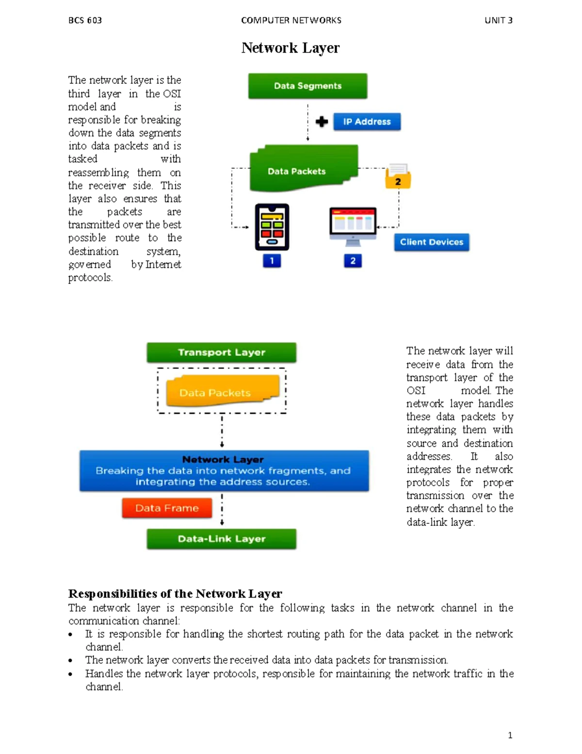 BCS-603 Computer Networks Question Bank (Units I - V) 2023 - Studocu