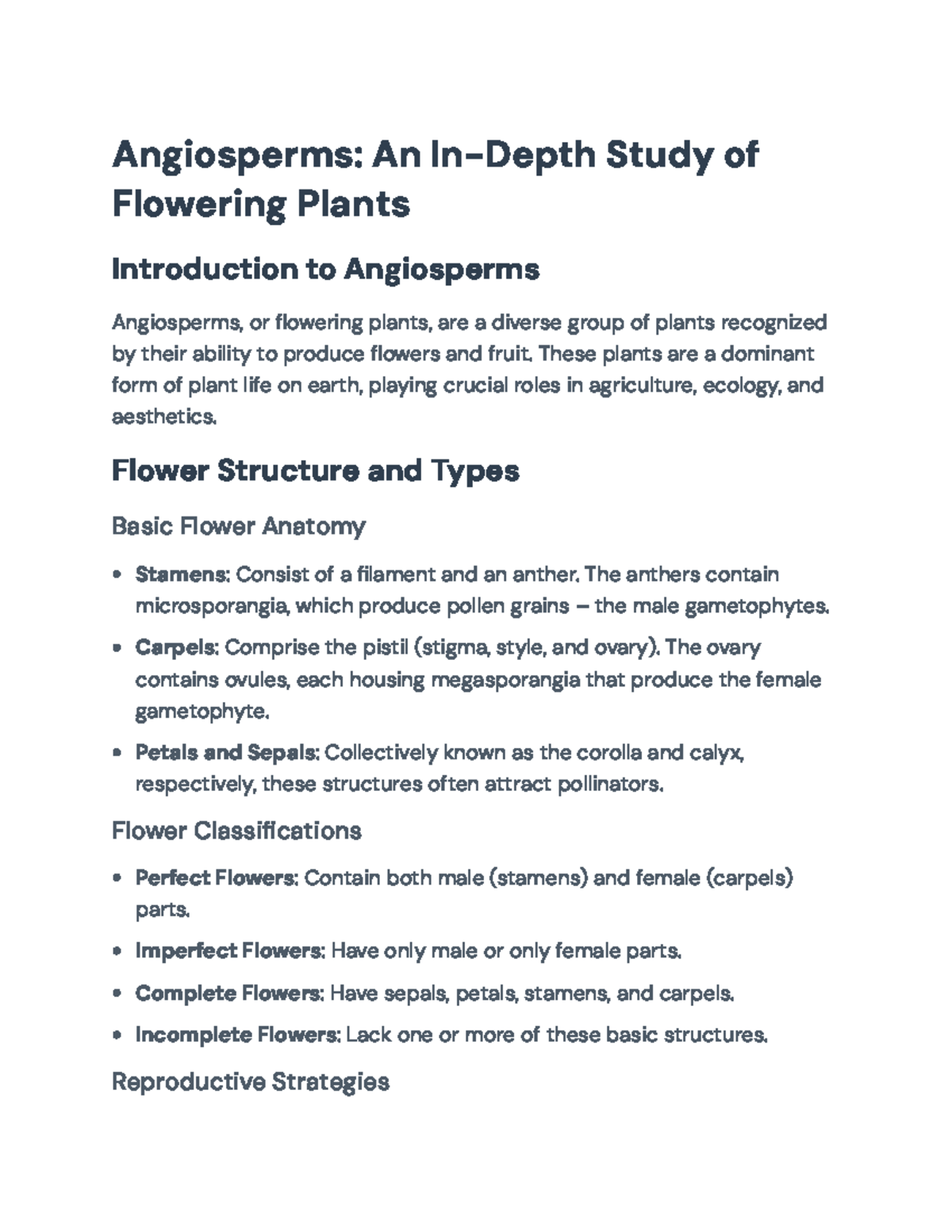 Angiosperms: Comprehensive Overview of Flowering Plants and Their ...