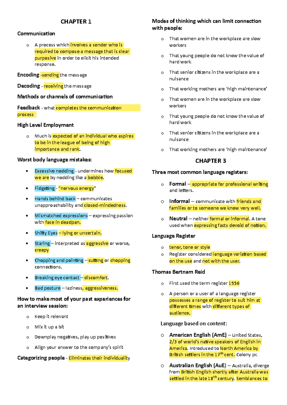 Reviewer In Purposive Communication - CHAPTER 1 Communication o A ...