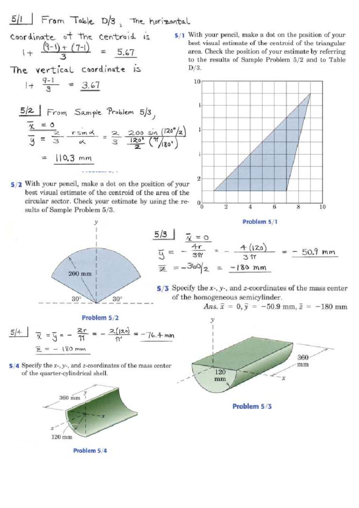 Chuong 5 - Centroid Calculations and Mass Center Problems - Studocu