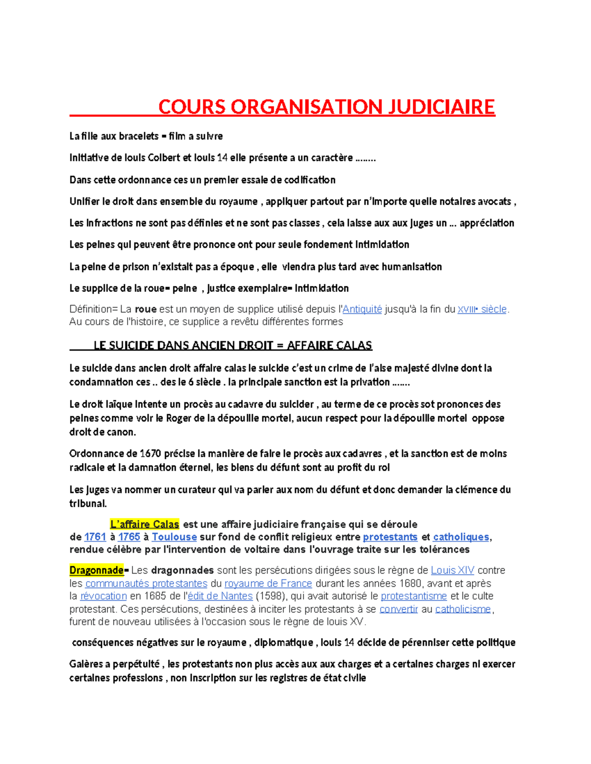 Cours Organisation Judiciaire - COURS ORGANISATION JUDICIAIRE La fille ...