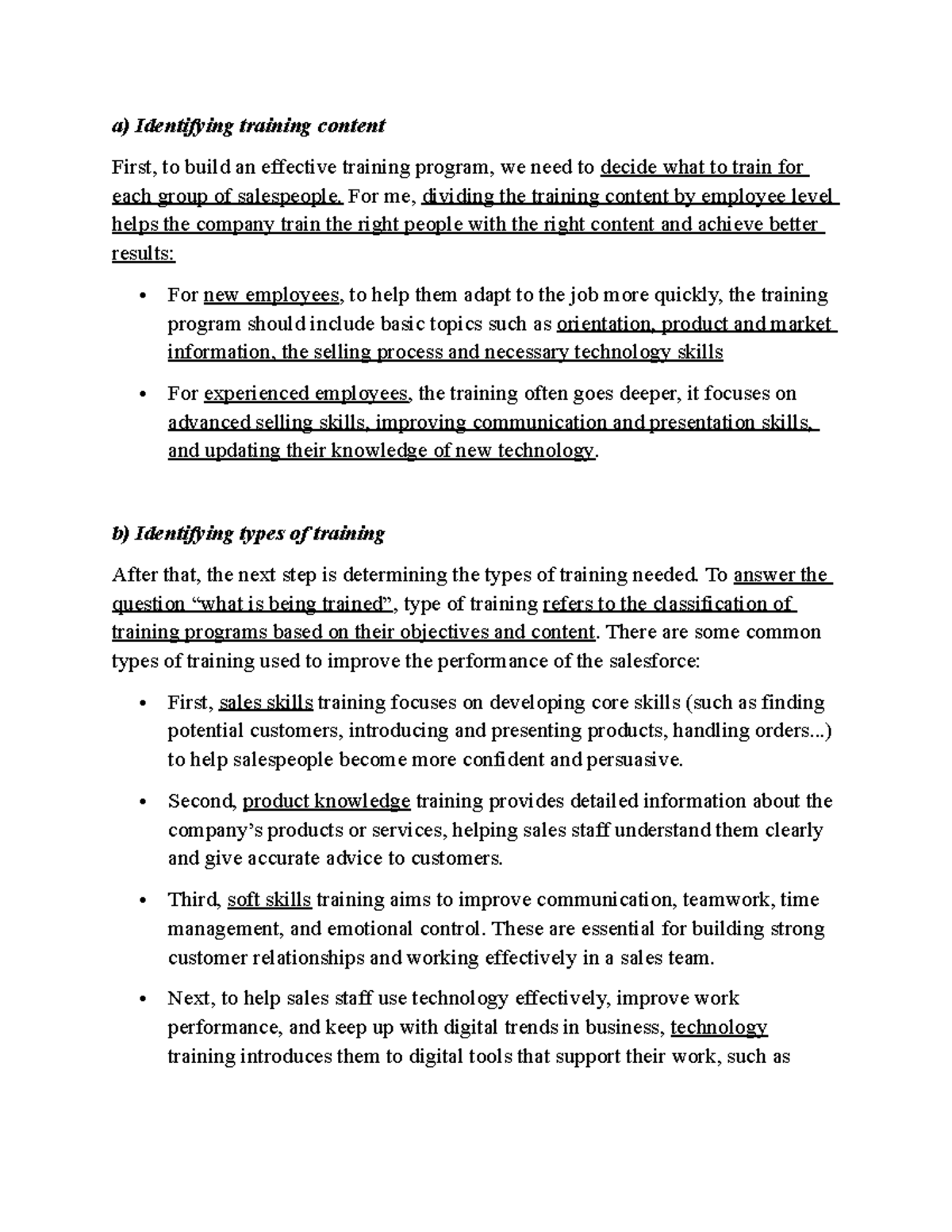 Identifying Effective Training Programs for Sales Teams (23D) - Studocu