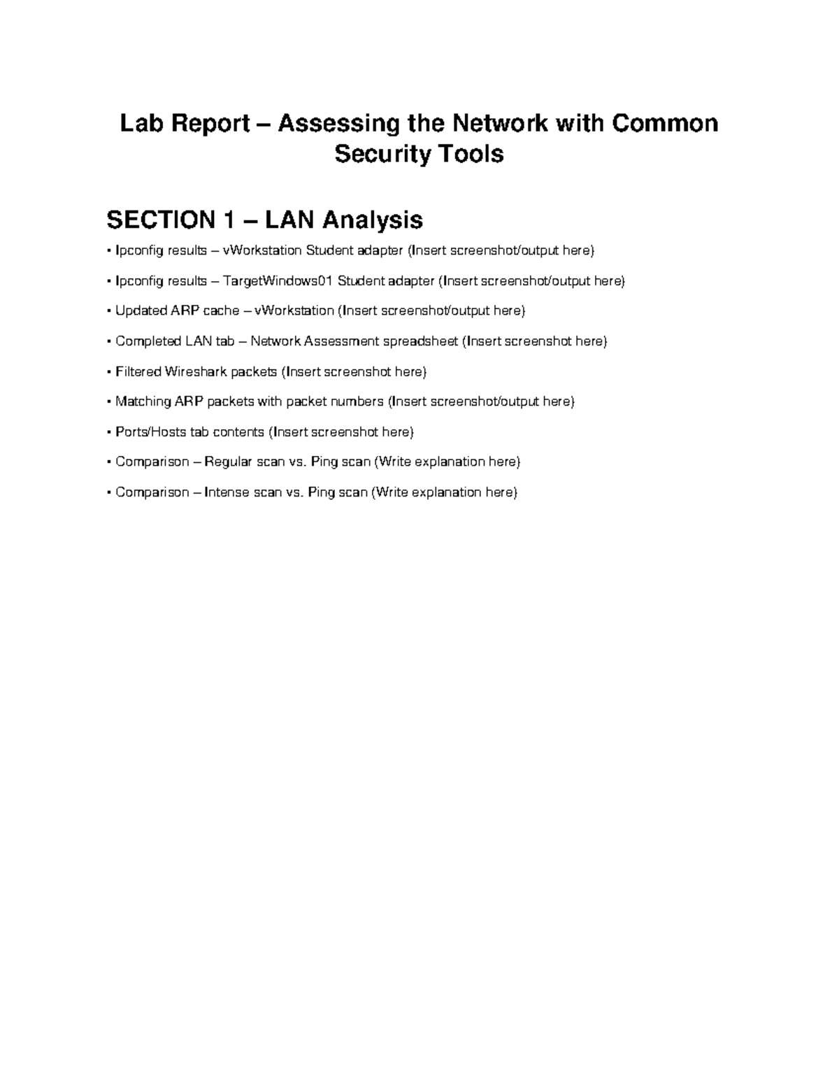 Lab Report: Assessing Network Security Tools and Analysis - Studocu