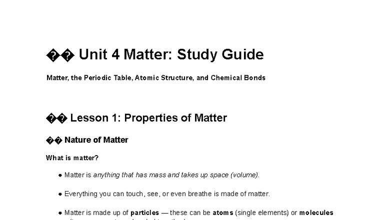 Periodic Table & Atomic Structure Study Guide (Chem 101) - Studocu