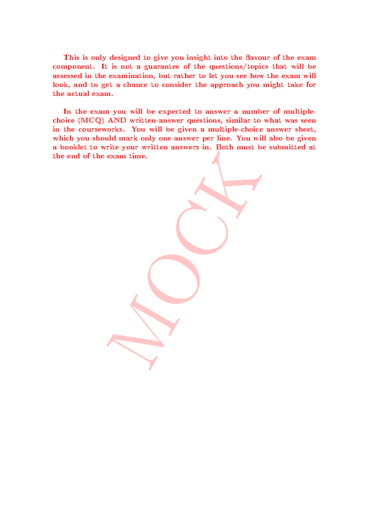 CS-150 Mock Exam 2023 - Insight into Exam Format and Questions - Studocu