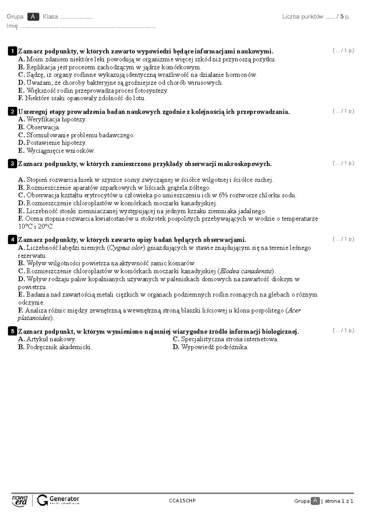 Biologia Sprawdzian Układ Krążenia 2 Gimnazjum www.studocu.com