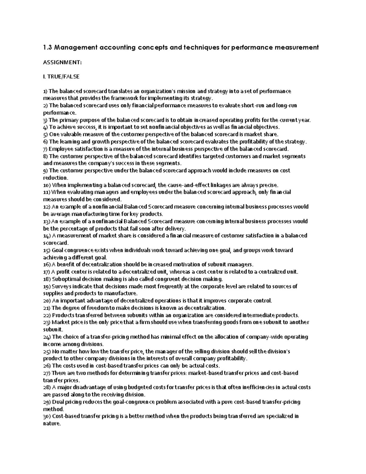 Management Accounting Concepts & Techniques: Responsibility Acctg ...