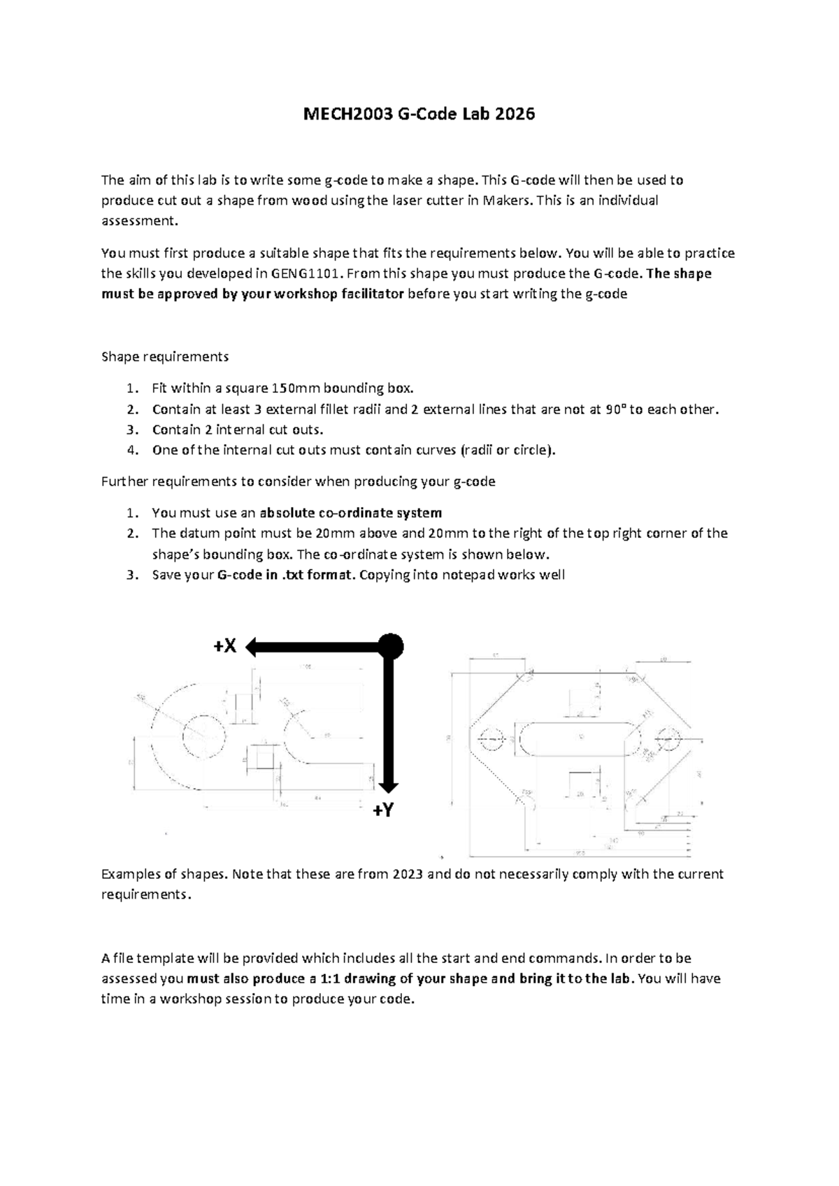 MECH2003 CNC Lab 2026: Shape Design and Laser Cutting Guide - Studocu