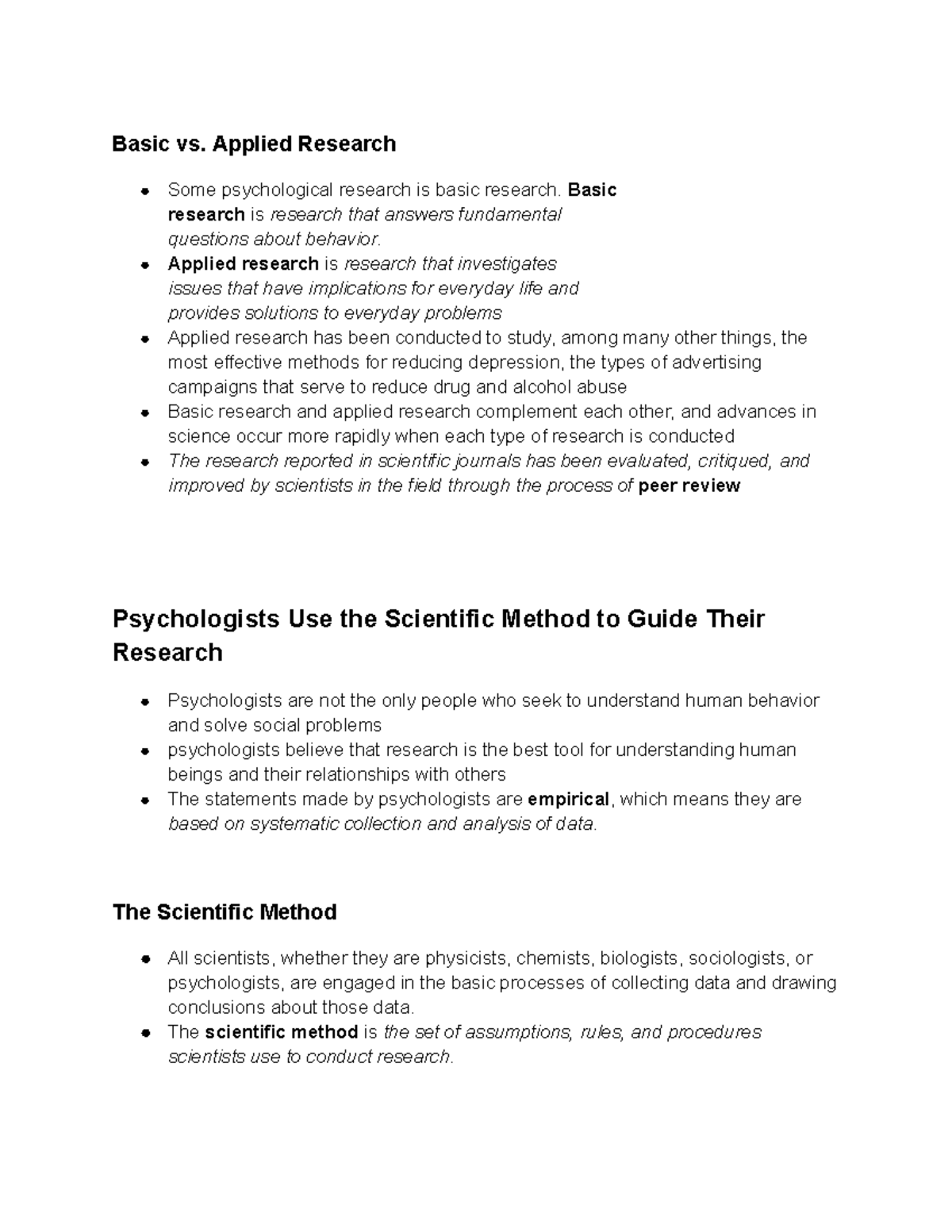Chapter 2: Basic vs. Applied Research and Scientific Method Insights ...