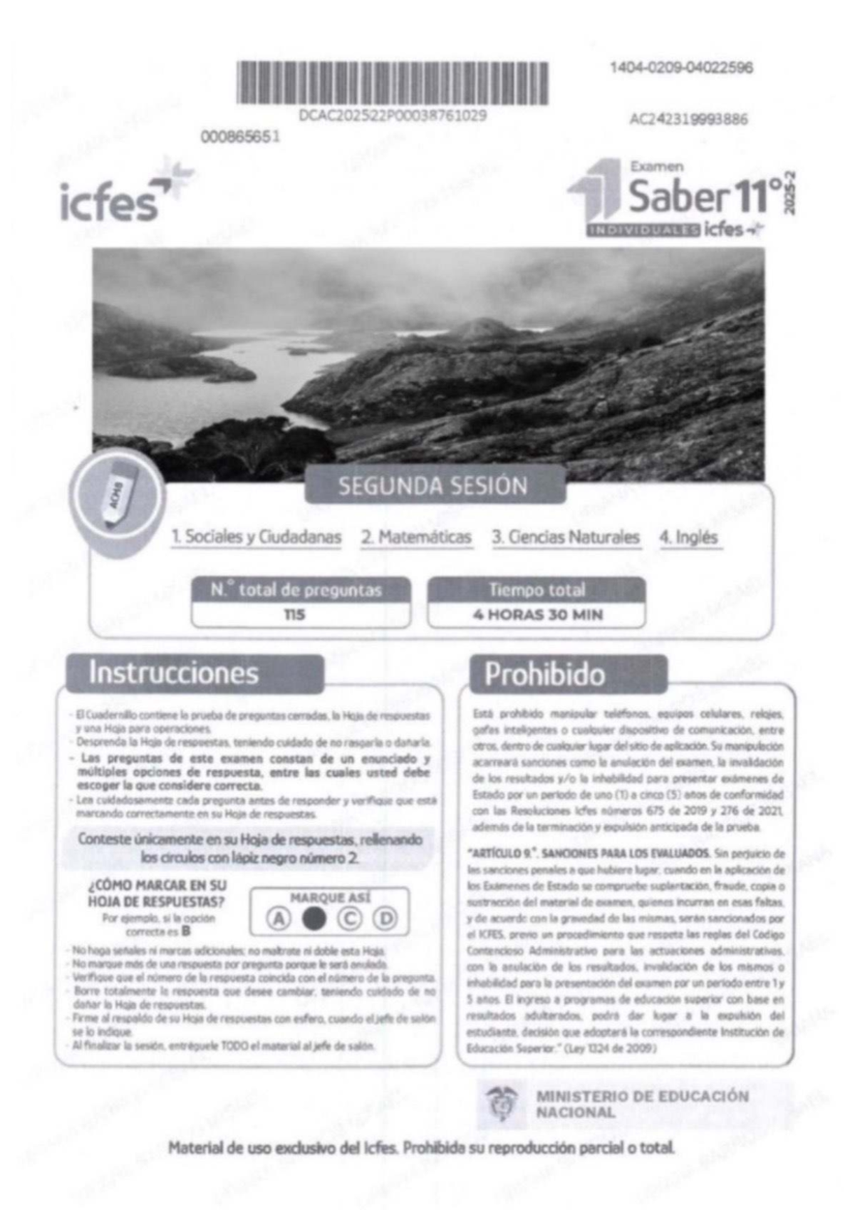Pruebas Icfes 2025-2: Examen de Segunda Sesión - Studocu