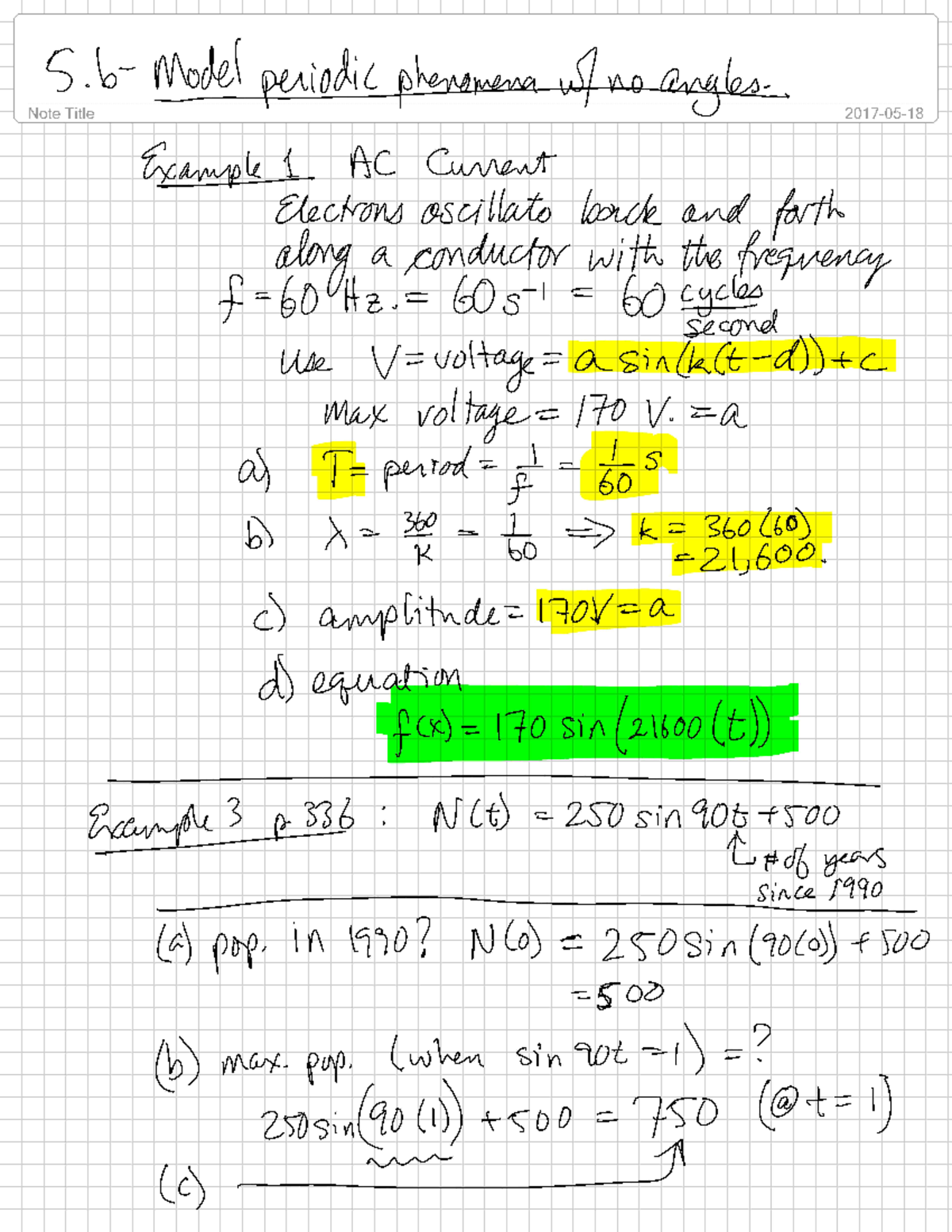 5.6 Modeling Periodic Phenomena Without Angles - Studocu