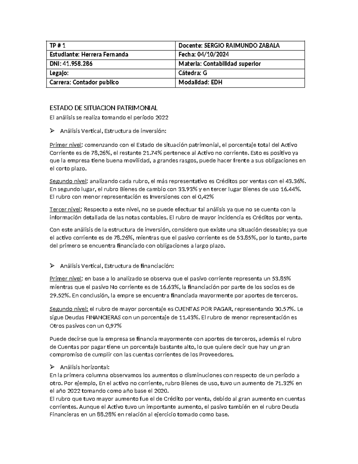 Análisis del Estado de Situación Patrimonial - TP Nº 1 Contabilidad ...
