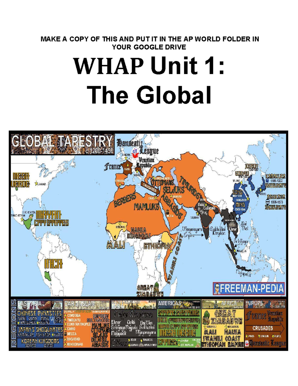 WHAP Unit 1: The Global Tapestry Reading Guide (c. 1450) - Studocu