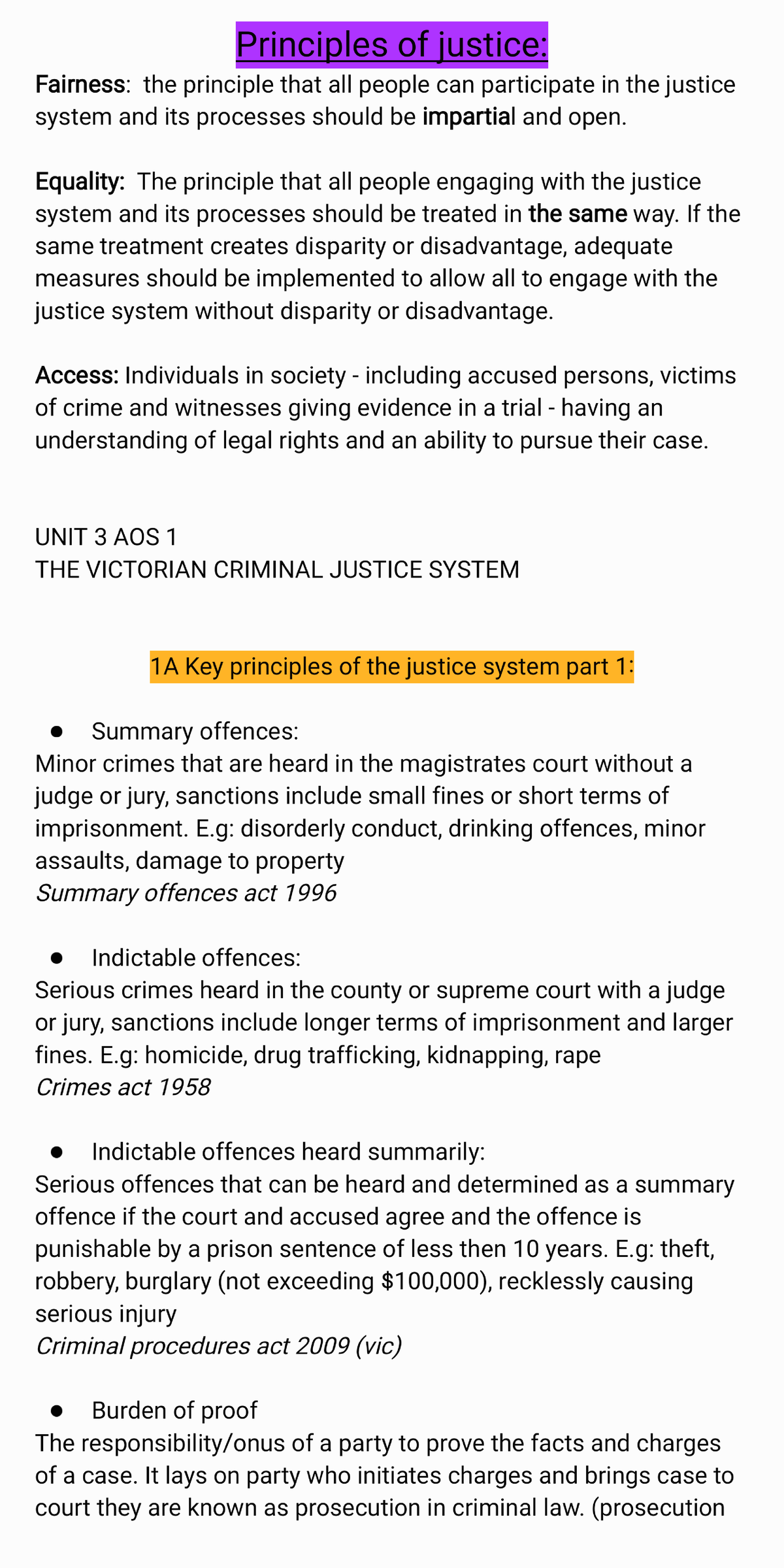Legal Studies 251013: Principles of Justice in the Victorian Criminal ...