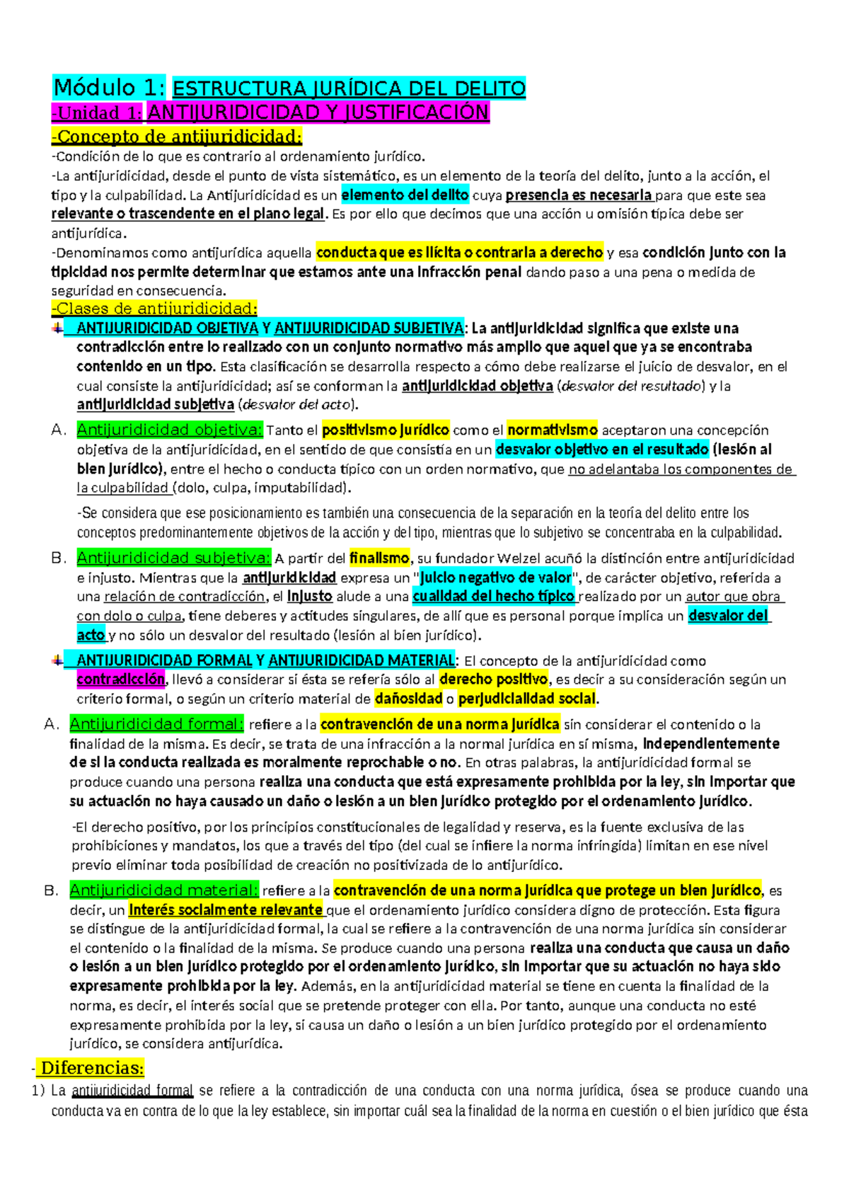 Resumen de Derecho Penal 1B: Estructura Jurídica del Delito y ...