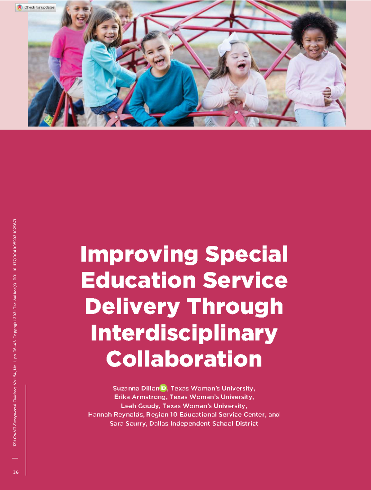 Improving Special Education Service Delivery: Interdisciplinary ...