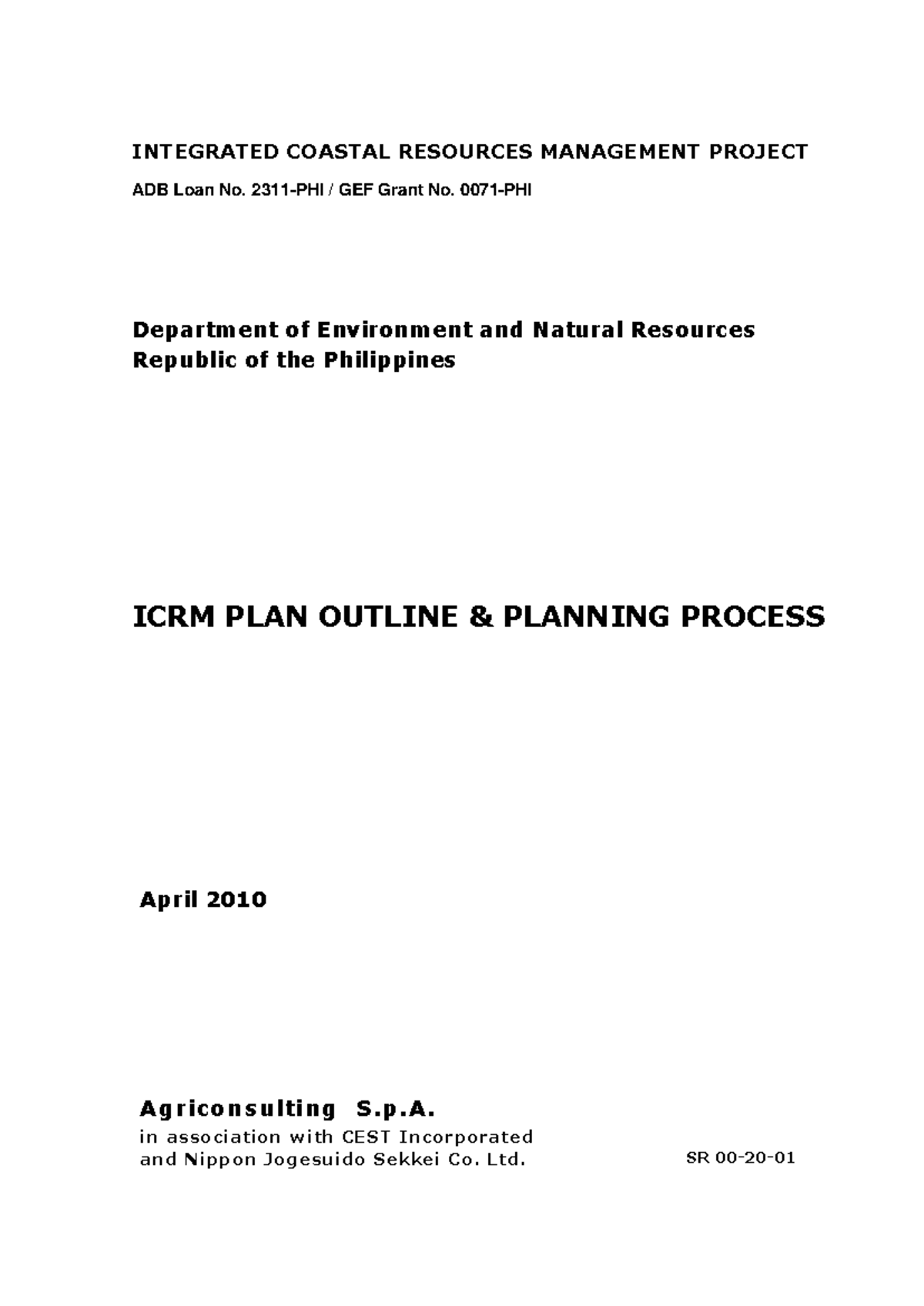 ICRM Planning Process: A Technical Report on Integrated Coastal ...
