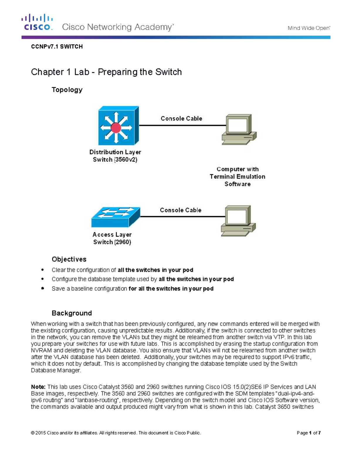CCNPv7 - Lecture Notes 12: Switch Configuration Lab Overview - Studocu
