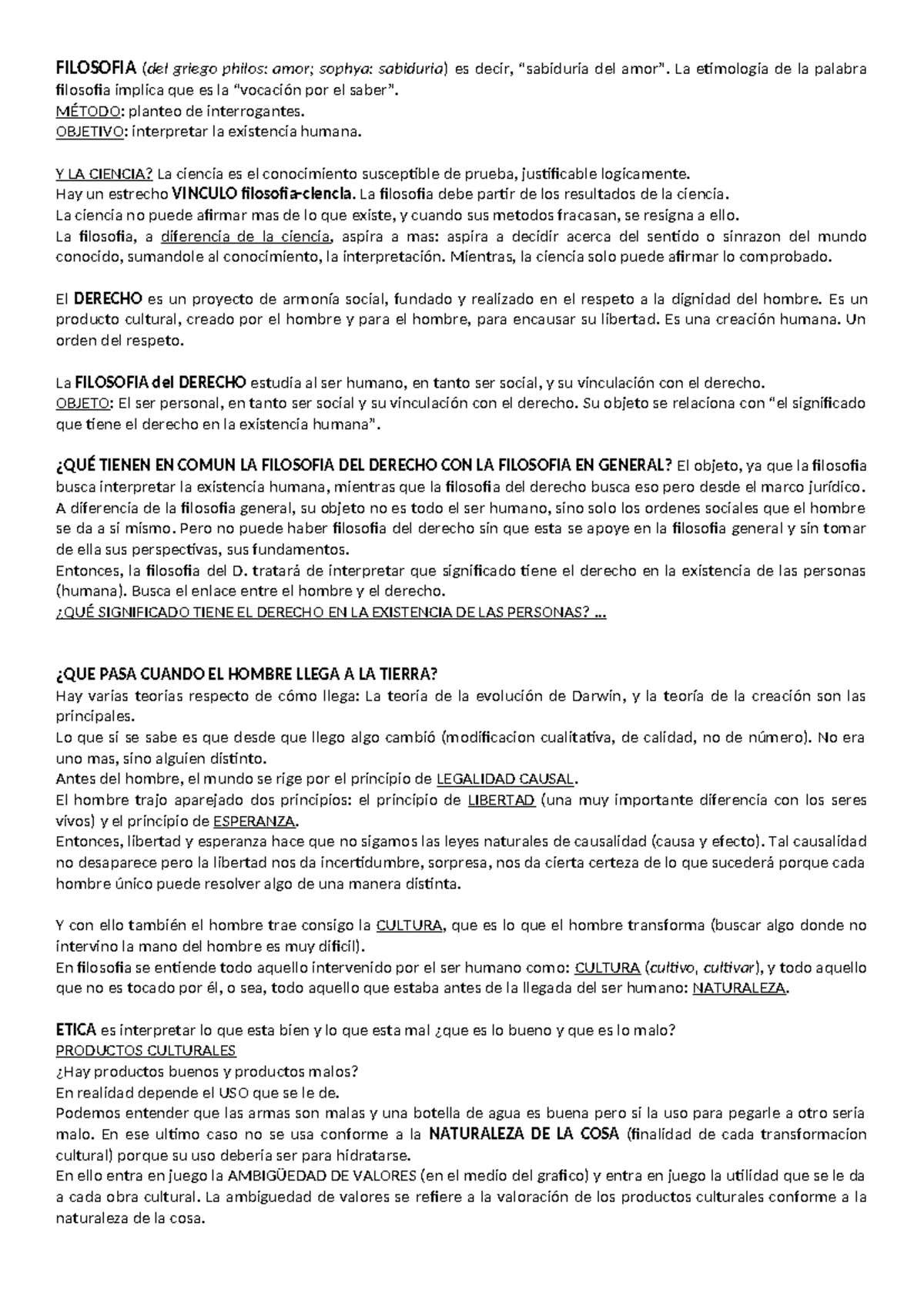 FIL 101: Resumen Completo de Filosofía y Derecho - Studocu