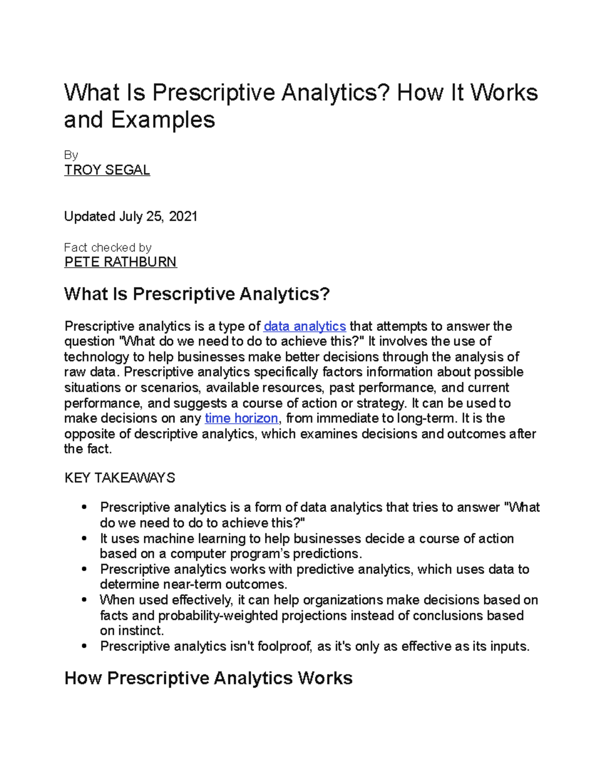 What Is Prescriptive Analytics? Overview & Applications in Data ...