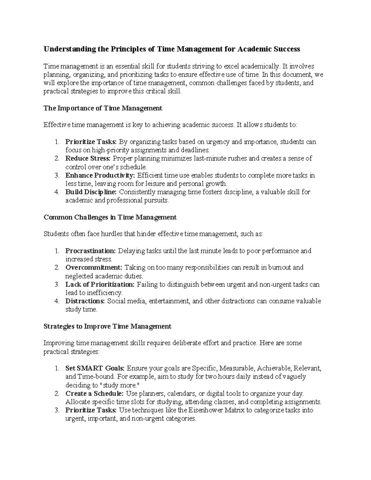 Time Management Strategies for Academic Success: A Guide for Students ...