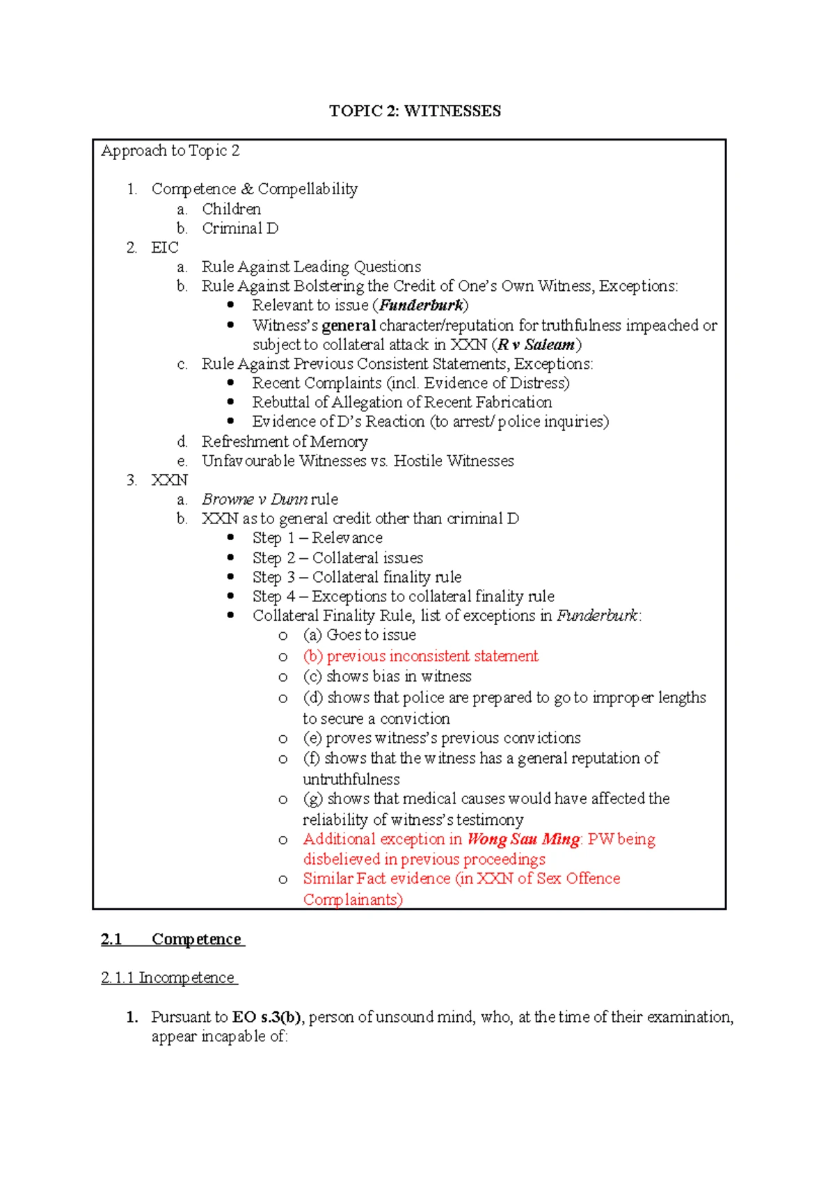 Topics 1 & 2 - tutorial questions - LW4616 and LW5616 Law of Evidence ...