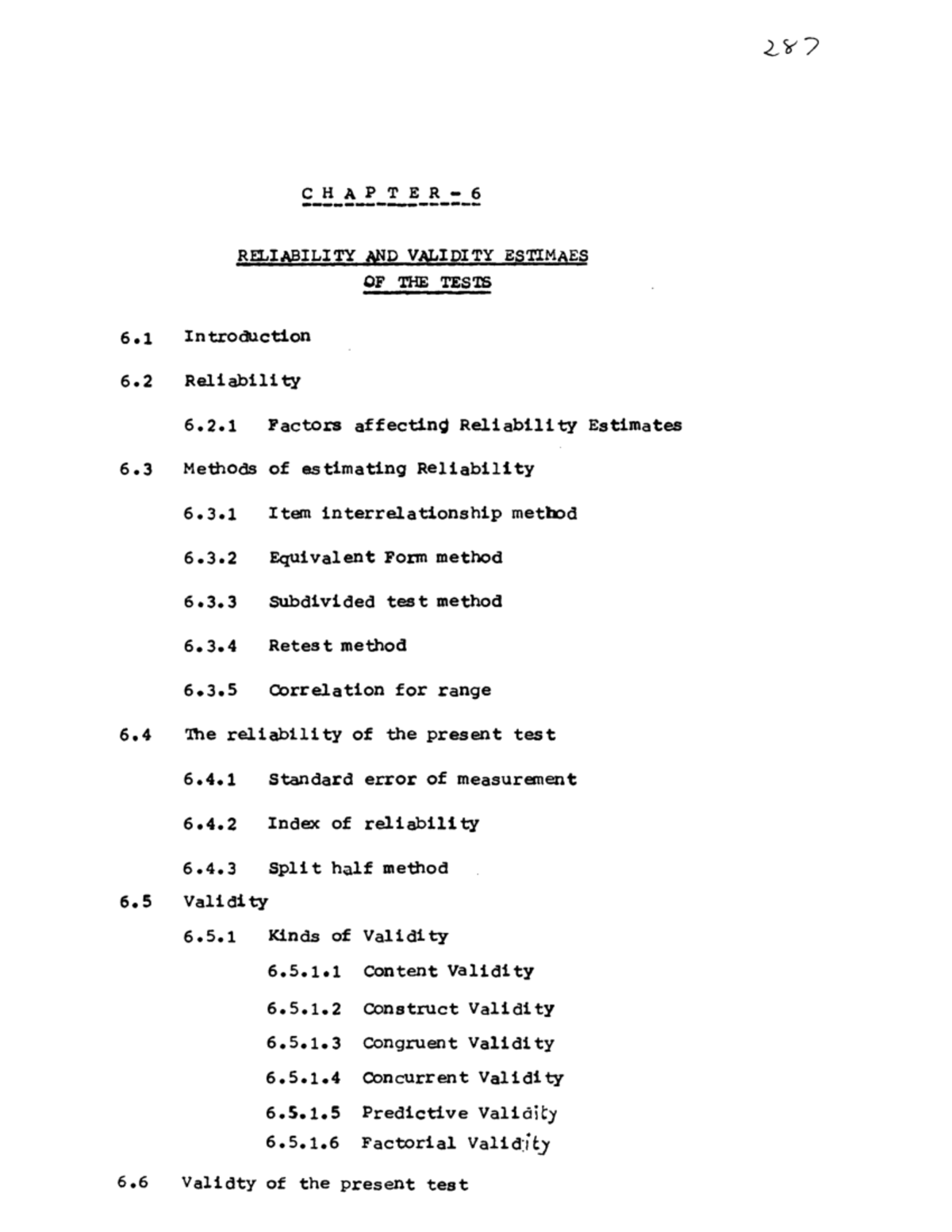 Chapter 6: Reliability and Validity Estimates of Tests - Studocu