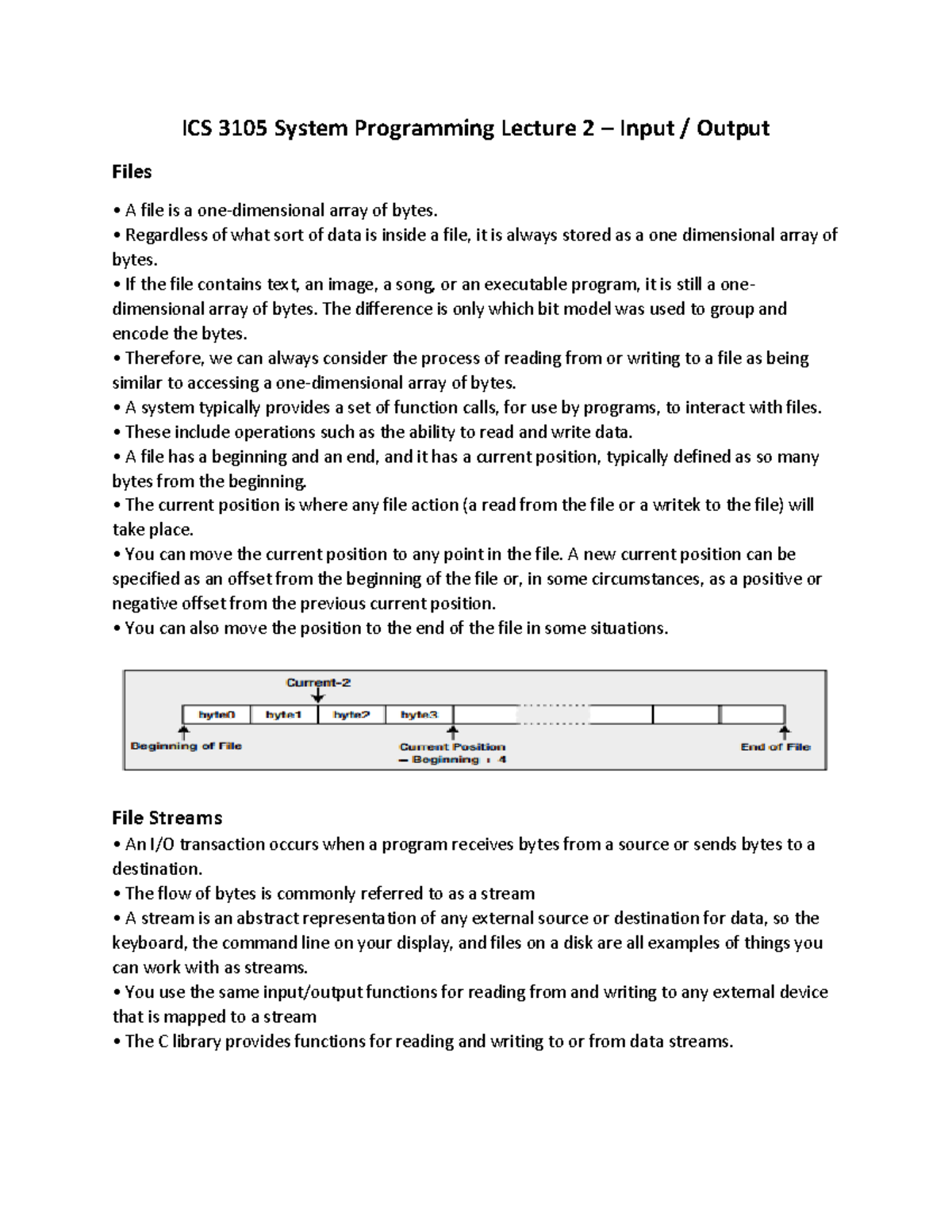 ICS 3105 System Programming Lecture 2 - Understanding Input/Output ...