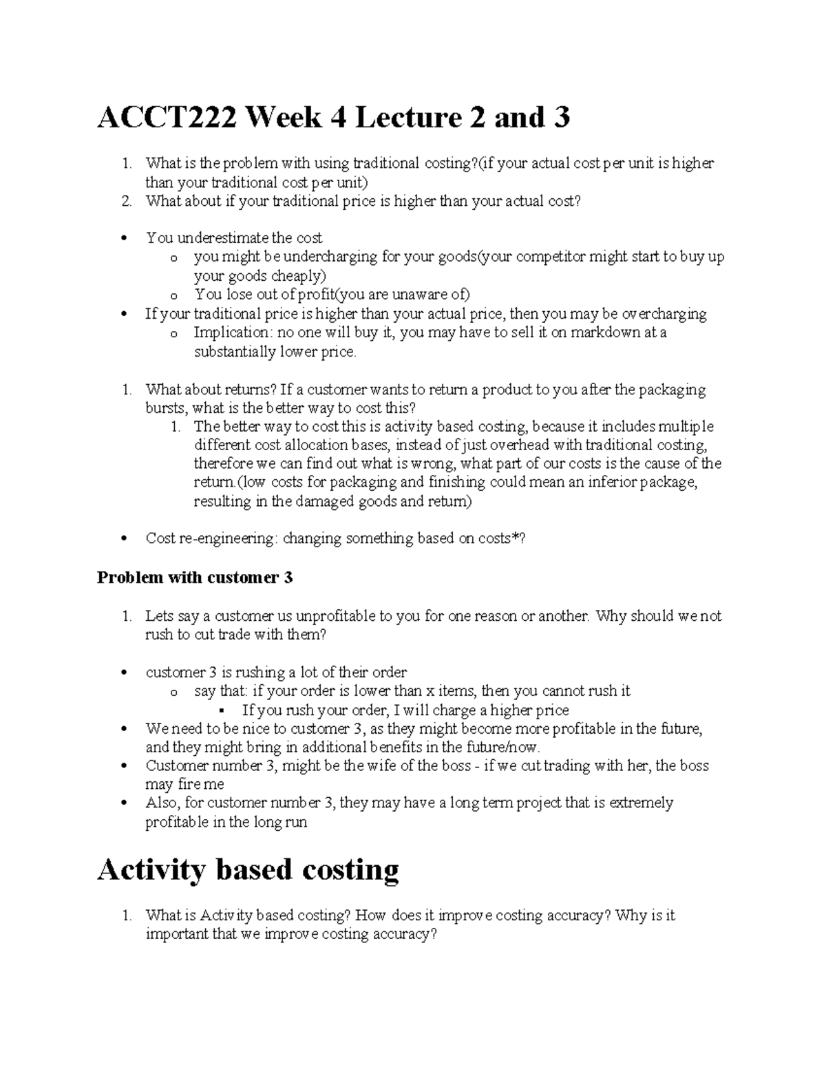 ACCT222 Week 4 Lecture 2 & 3: Traditional vs. Activity Based Costing ...