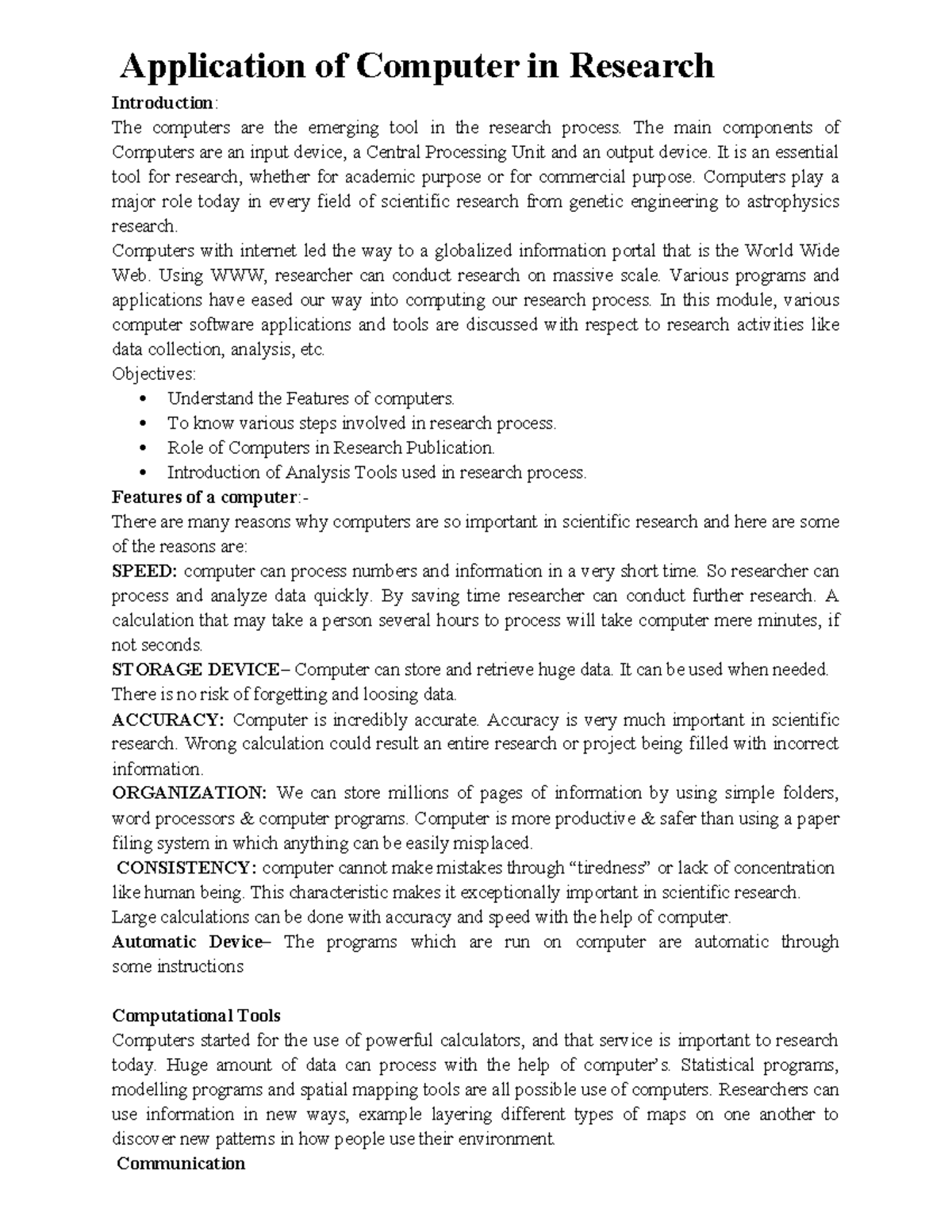 Application of Computers in Research: Tools and Techniques Overview ...
