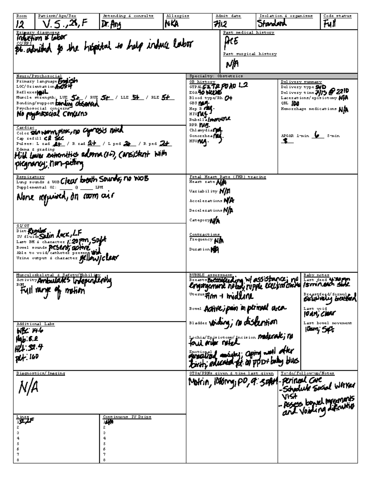 OB BF 3 - Obstetrics Brain Form for Patient Assessment - Studocu