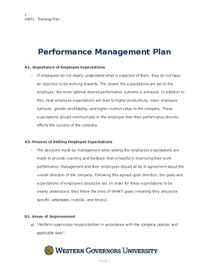 Traning Plan-Task 1 - Task 1 Submission - XWT1: Training Plan Training ...