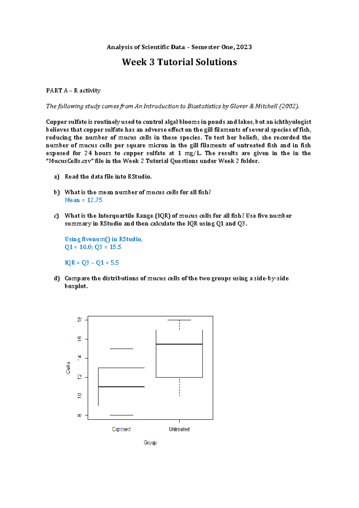 Stat Worksheet - Notes: Biostatistics Analysis & R Solutions (2023 ...