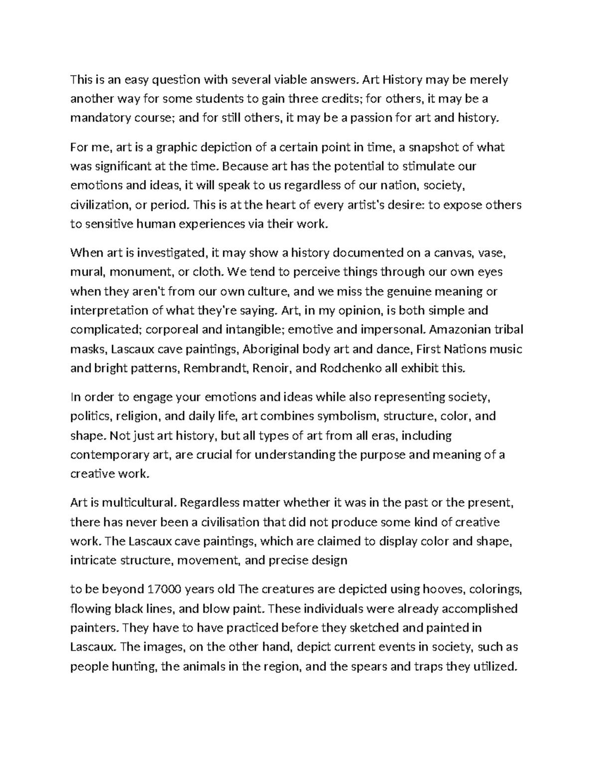 Art history learning journal unit 8 - This is an easy question with ...