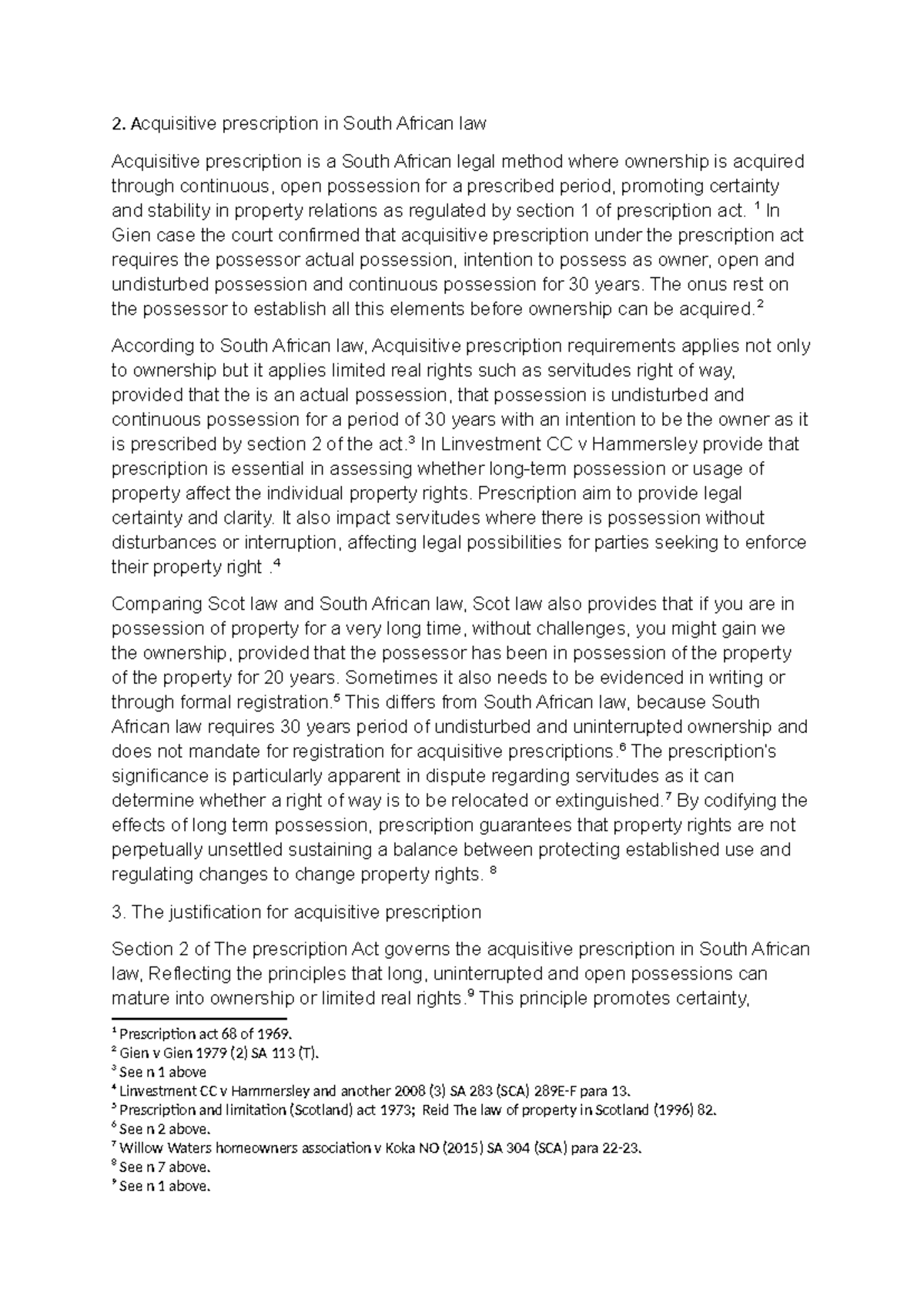 Acquisitive Prescription in South African Law: A Comprehensive Overview ...