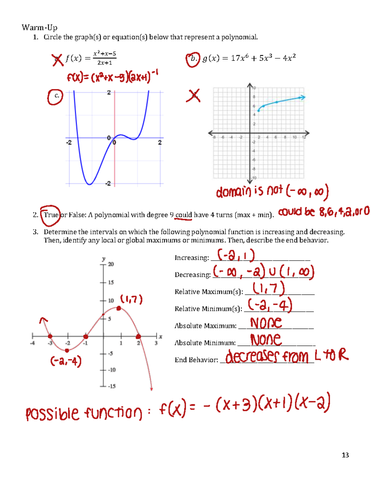 Solving and Graphing Polynomials: Notes & Homework (MATH 101) - Studocu