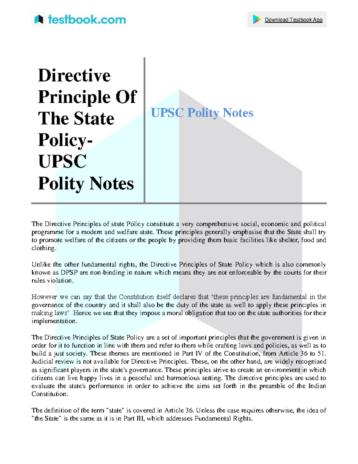 UPSC Polity Notes: Understanding Directive Principles of State Policy ...