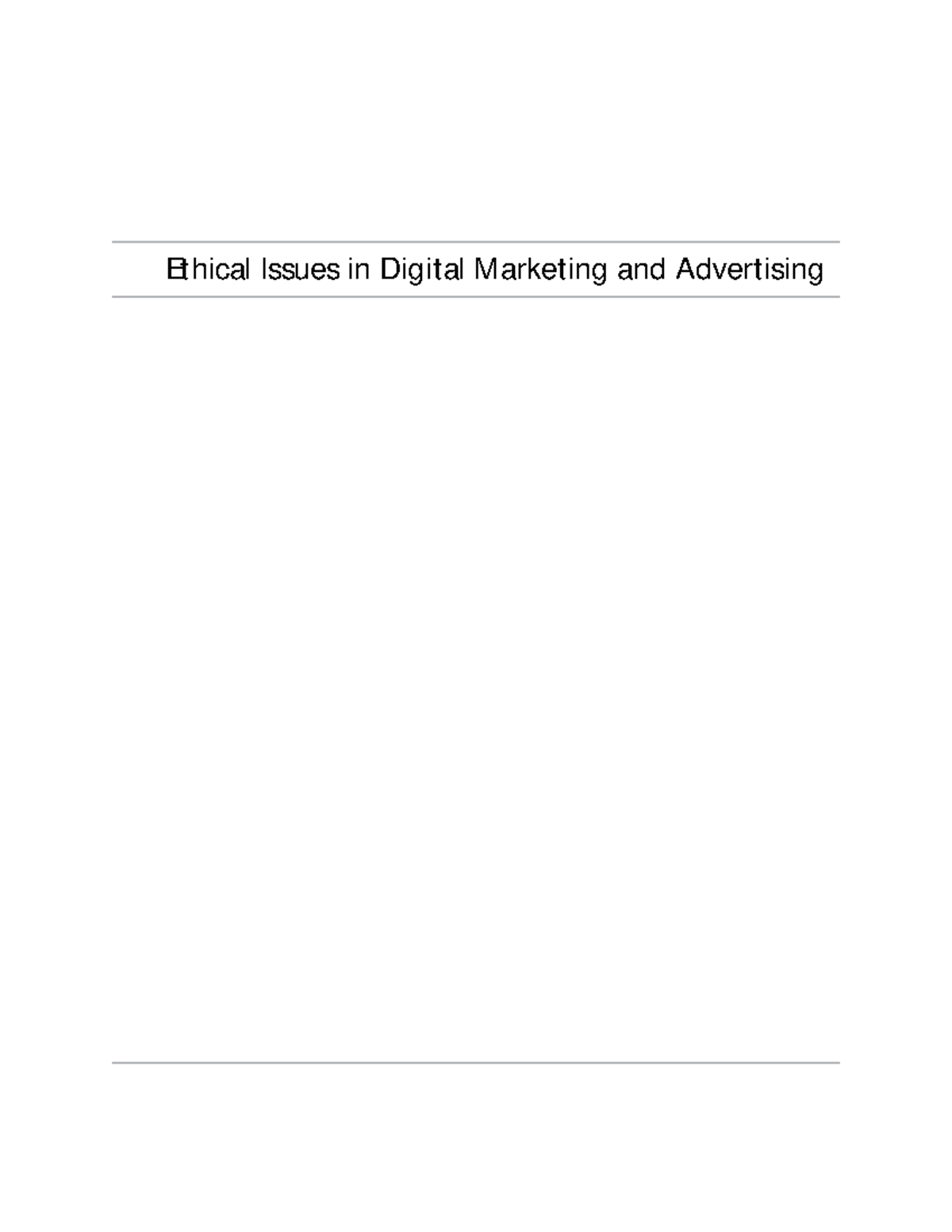 Ethical Issues in Digital Marketing: A Study on Privacy Concerns (MKT ...